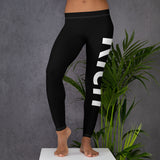 Leggings, black with Rich logo on left leg - FitnSupport