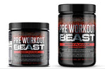 Pre Workout Beast (Berry Flavour) - Hardcore pre-Workout Supplement with Creatine, Caffeine, Beta-Alanine and Glutamine (Regular - 306 Grams | 40 Servings - FitnSupport